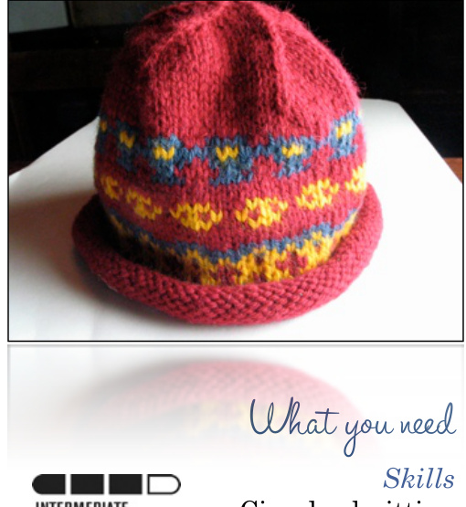 Ukat oyWendi Nunlan Hat Pattern: Easy Stranded Worsted Yarn Hat with Fair-Isle Design pattern preview