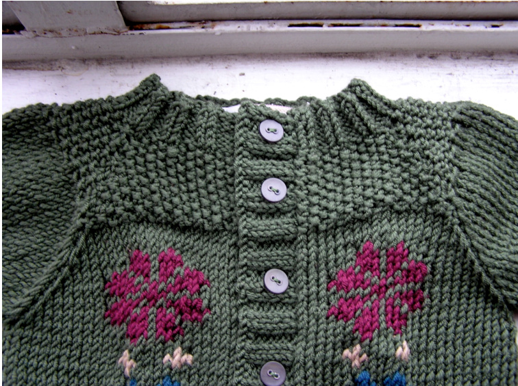 Cozy Chronicles of Narnia Inspired Baby Cardigan Knitting Pattern (9-12 months, Resizable) by Looking Glass Knits pattern preview