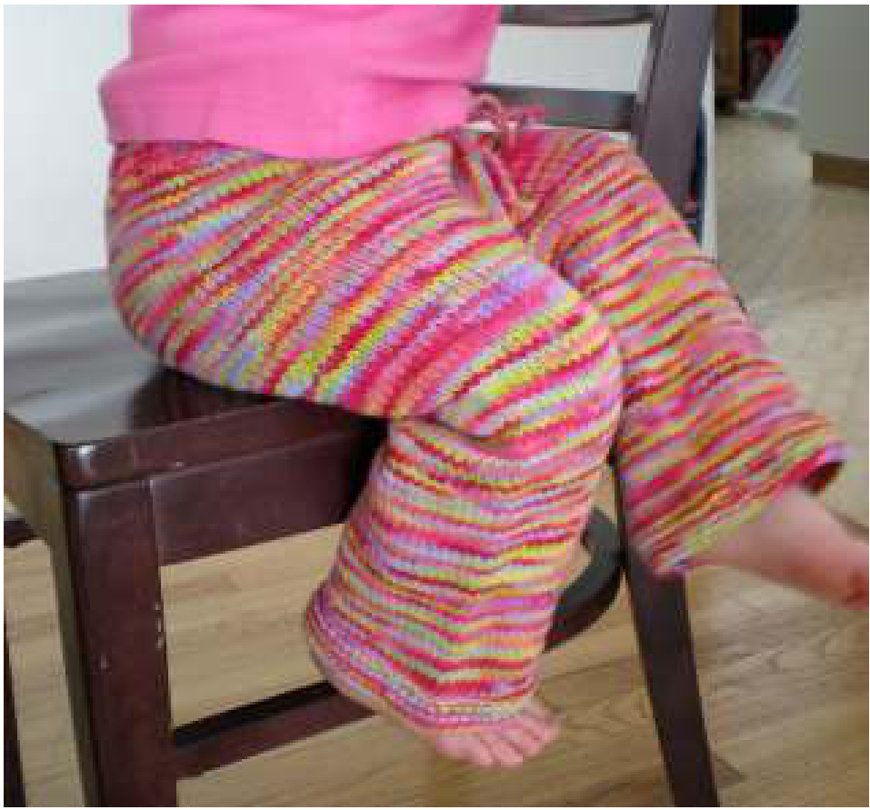 Baby Pants Knitting Pattern with Crotch Gusset and Customizable Legs pattern preview