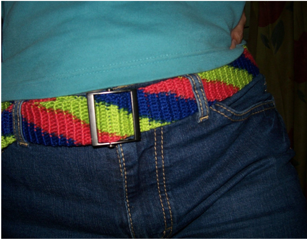 Easy Crochet Pattern: Diagonal Stripes Belt by Mimi Santiago Alelis (2006) pattern preview