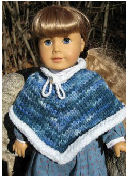 Kirsten's Quick Knit Poncho Pattern for American Girl Dolls - Sheep Shop Yarn Project pattern preview