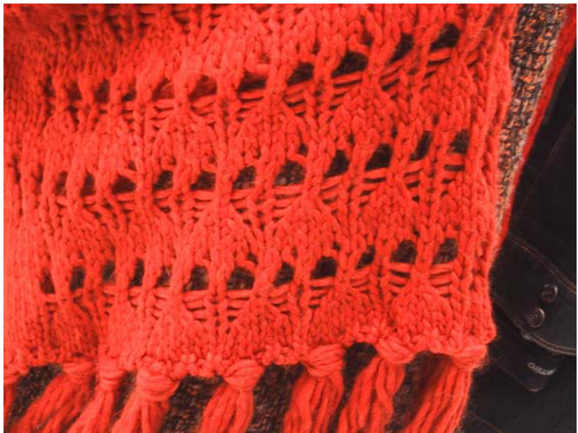 Arizona Scarf Knitting Pattern: Brightening Up Winter with Hearts Open Stitch Design pattern preview