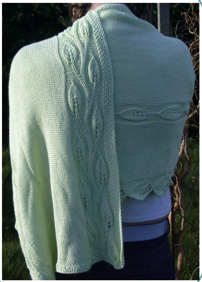 Intricate Leaf Pattern Knitting Guide with Seed Stitch Border and Shaped Edging pattern preview