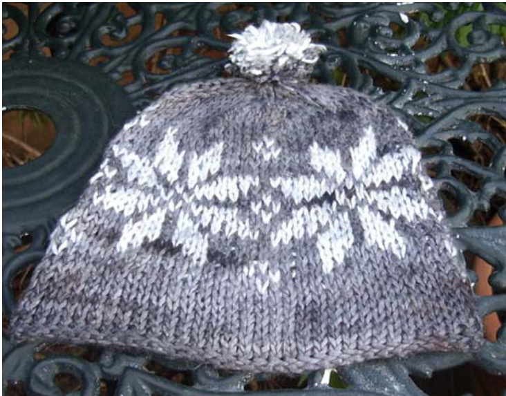 Ice Baby Beanie Pattern: Hand-Knit Newborn Hat with Fair Isle Design in Pure Silk by Erssie Major pattern preview