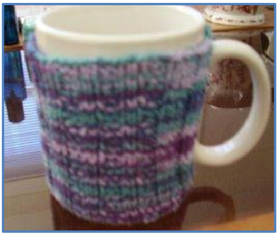 Knit Coffee Mug Cozy Pattern: Keep Your Brew Hot with Style - Designed by Terry Liann Morris pattern preview