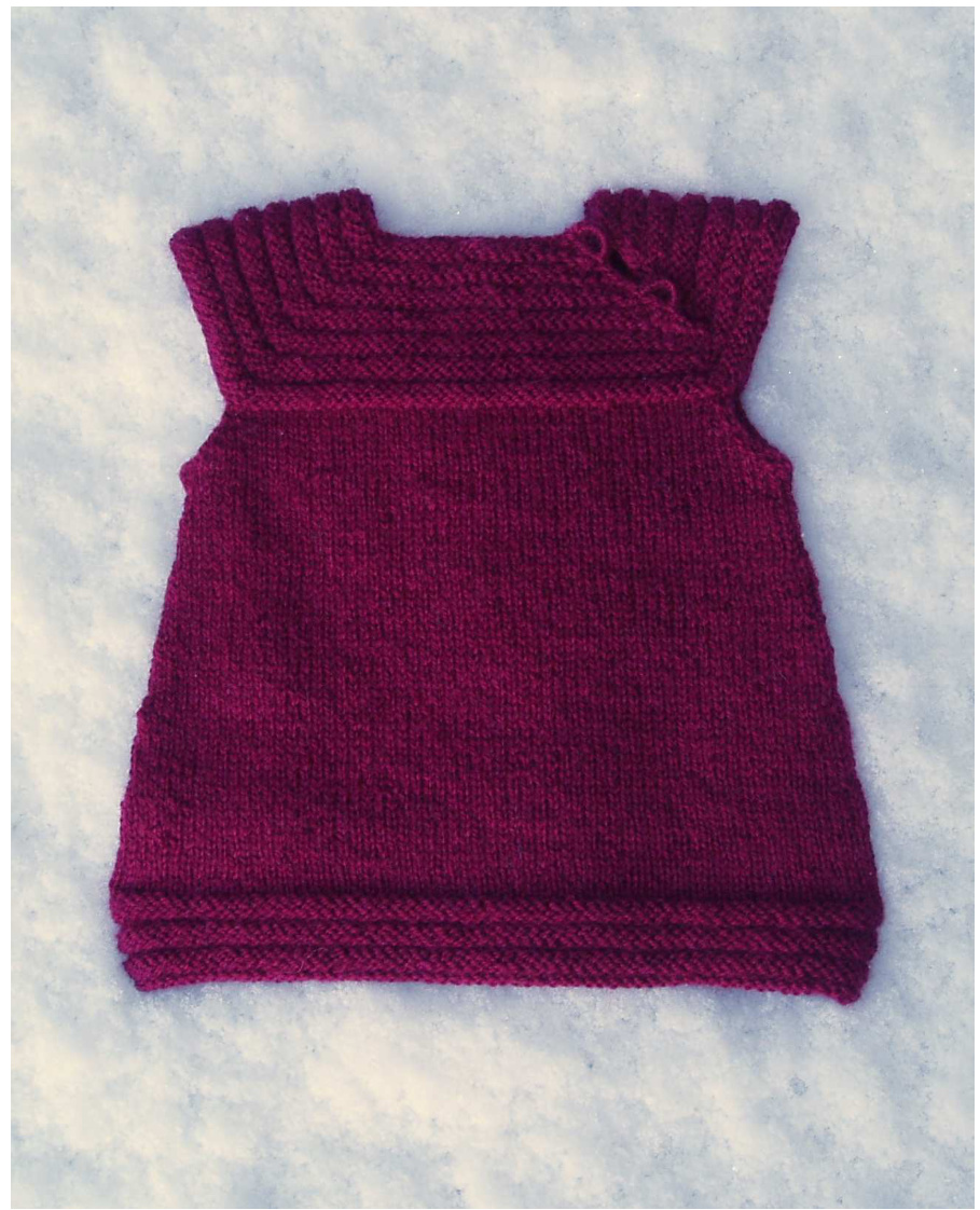 Adorable Seamless Baby Dress Pattern: 'Little Sister's Dress' by Tora Froseth - Knitting Guide for Fingering Weight Yarn pattern preview