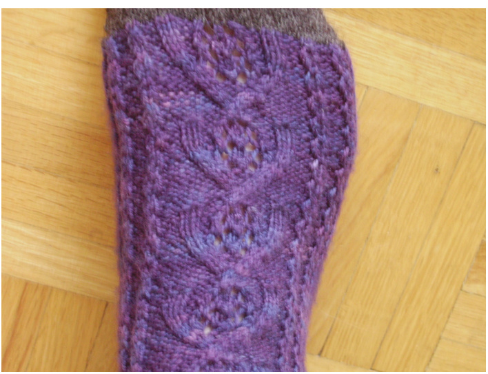 Open Windows Sock Pattern with Gusset and Contrast Cuff pattern preview