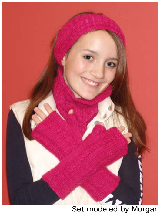 Jonia Barry's Winter Essentials Knitting Pattern: COWL, HEADBAND, FINGERLESS GLOVES (Original Designs by Tonia Barry) pattern preview