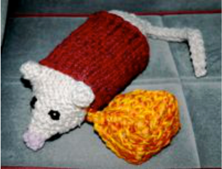 Triple Strand Crochet & Knit Wedge of Cheese Pattern by Helen Jacobs-Grant pattern preview