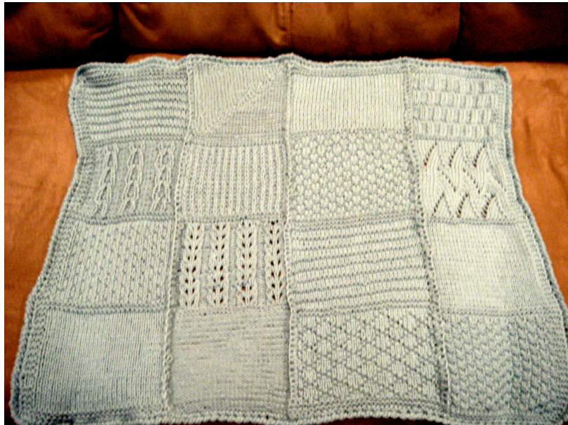 Knitting Pattern Collection: Multi-Strip Blanket with Various Stitches pattern preview