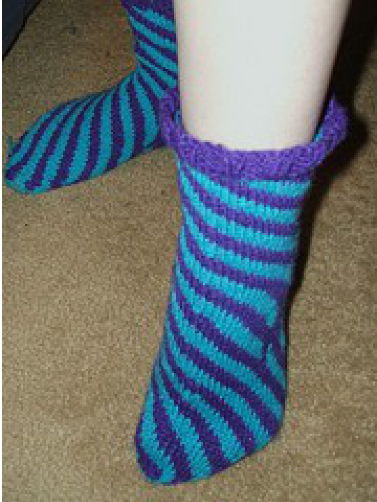 Knitting Pattern: Blueberry Spirals - A Unique Spiral Stitch Design for Hand-Knit Socks pattern preview