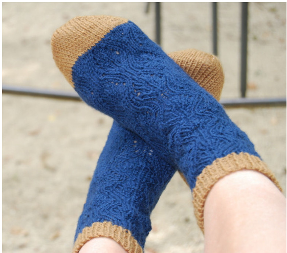 Spring Pools Sock Pattern by Linda Fisher - Knitting Tutorial and Guide pattern preview