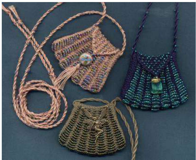 Knitted Beaded Amulet Bag Pattern by Susan Rainey (2006) - A Step-by-Step Guide to Creating a Unique, Weighted Bag with Perlé Coton and Seed Beads pattern preview