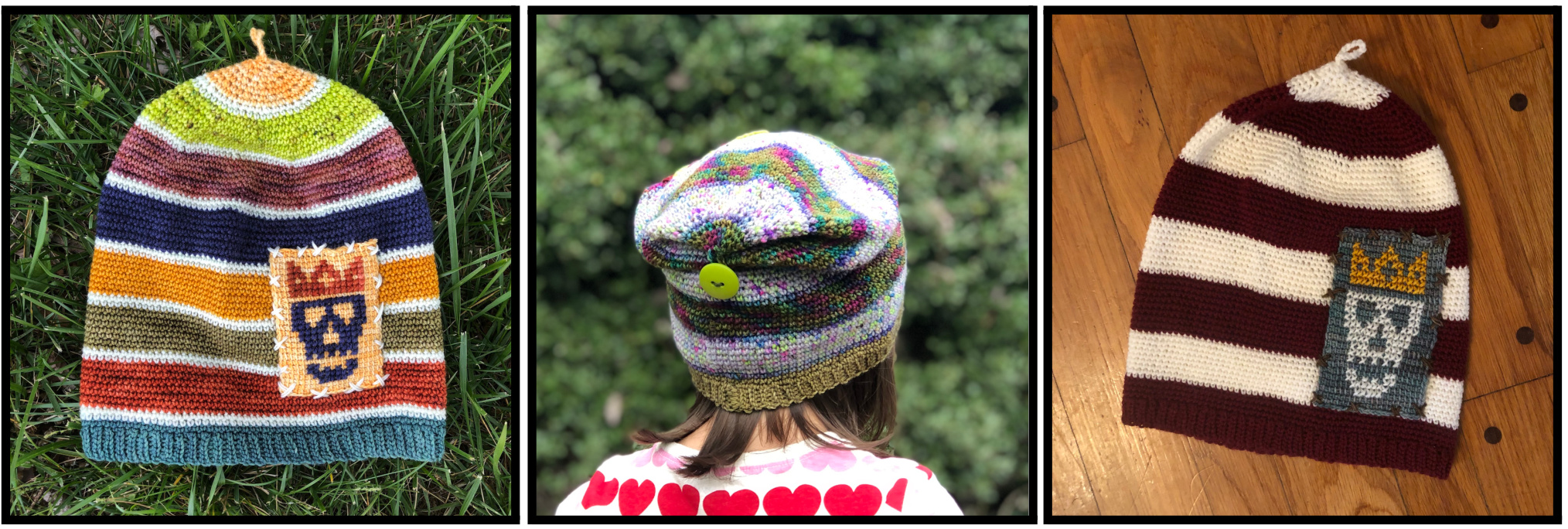 Tunisian Crochet Pattern for a Whimsical Hat with Patch Motif pattern preview