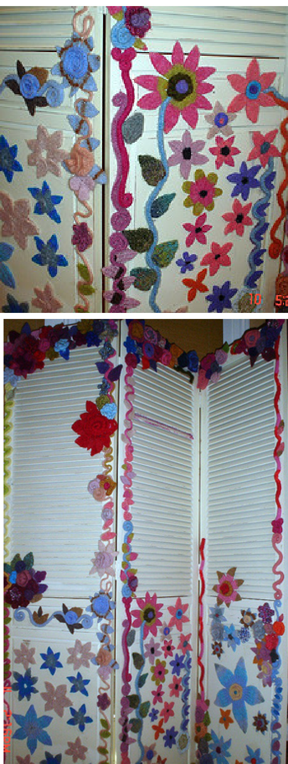 Felted Free Flowing Flowers Forever (FFFFF) Room Divider Project Guide: Crochet/Knit Upcycling with Felting Techniques pattern preview