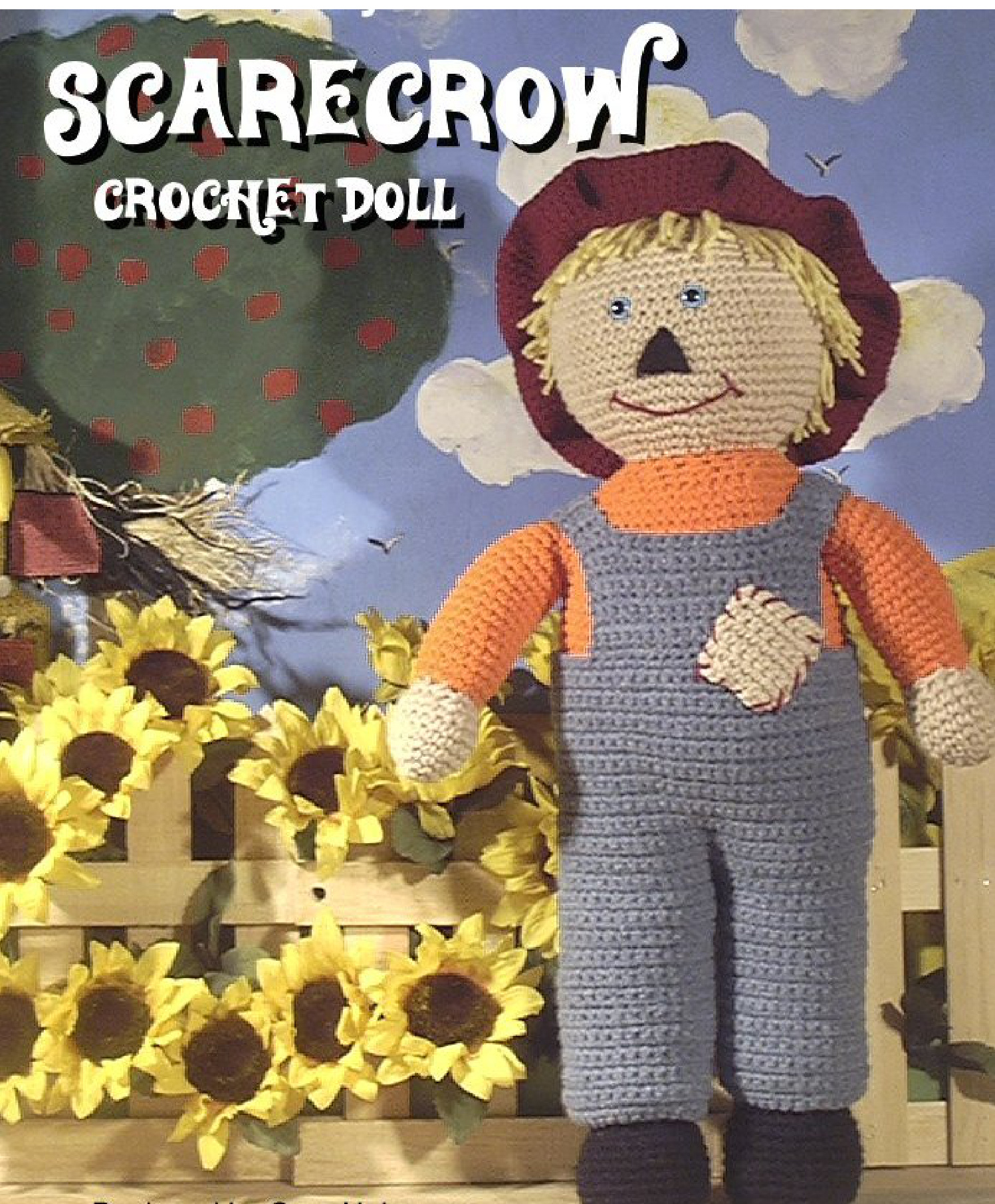 Scarecrow Doll Crochet Pattern with Overalls and Accessories pattern preview