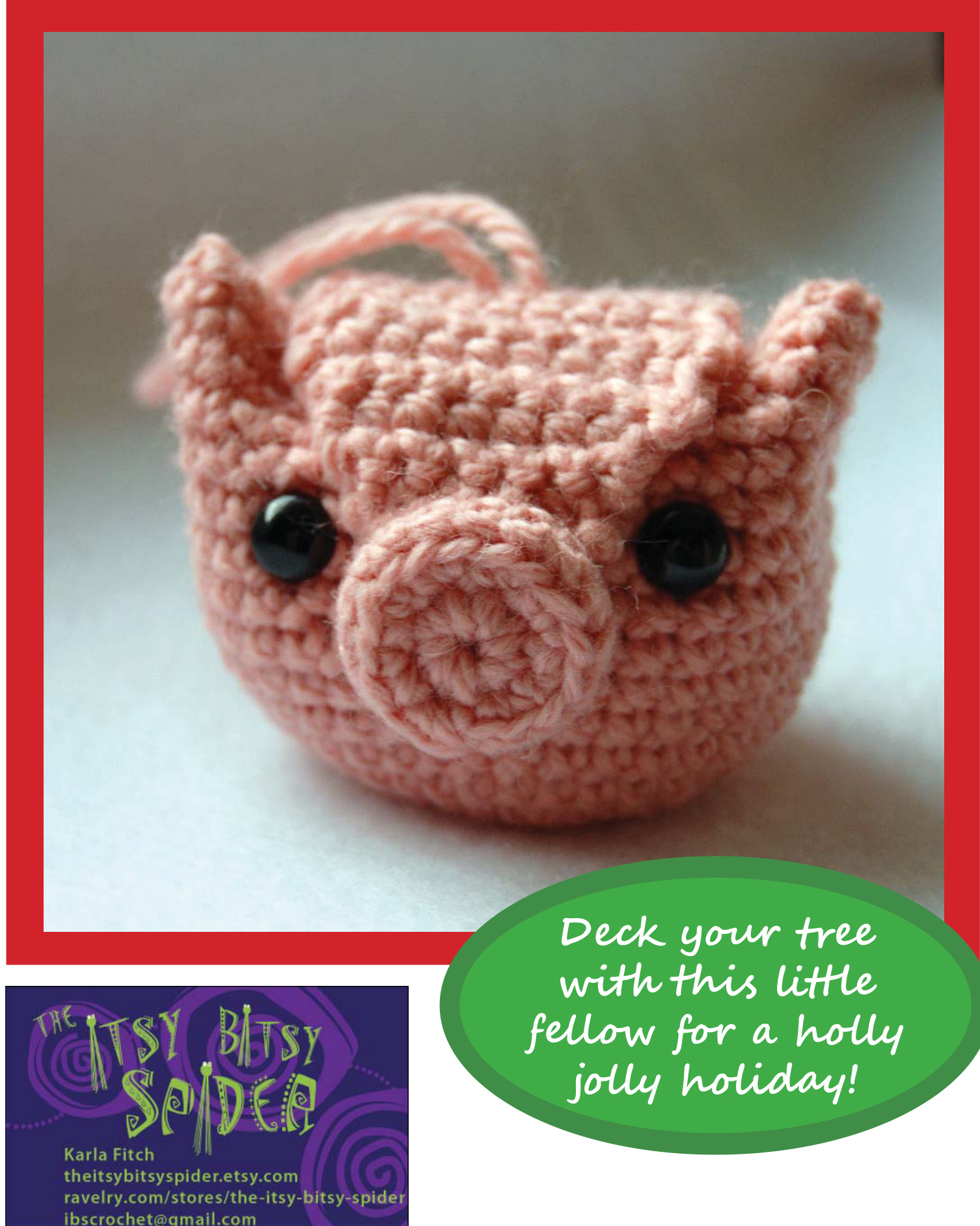 Amigurumi Delight: Little Piggie Ornament Crochet Pattern & Tutorial pattern preview