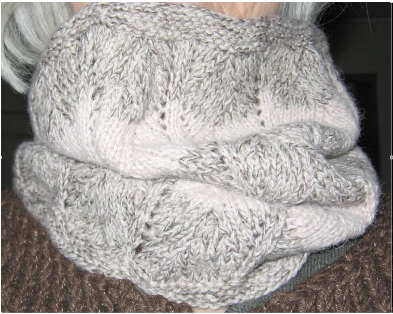 Dragon Skin Neck Warmer Knitting Pattern: Alpaca Yarn Project with Variegated & Solid Color Sequence pattern preview