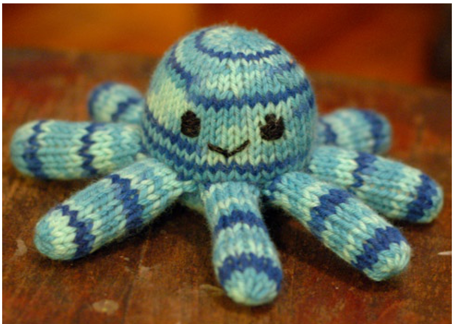 Knit in the Round: Polly Po Lip Octopus Toy Pattern for All Gauges pattern preview