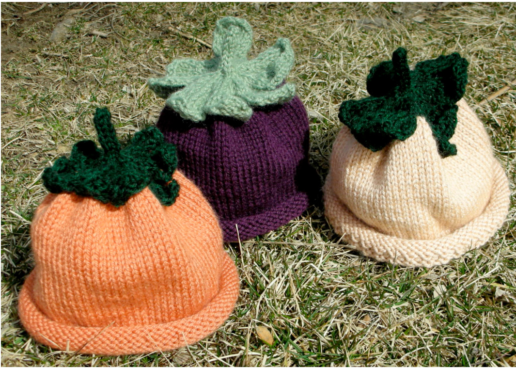 Garden Patch Hats Knitting Pattern for Babies (0-3 & 6-9 months) - Free Personal & Charitable Use Design pattern preview