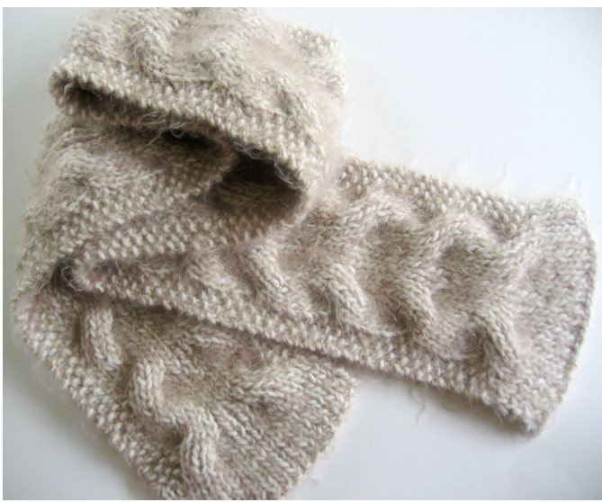 Reversible Jumbo Chain Link Scarf Pattern with Cable Knitting Instructions for Two Variations pattern preview