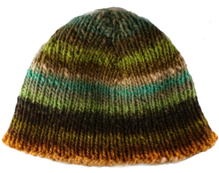 Customizable Top Down Basic Ribbed Beanie Knitting Recipe for All Sizes and Yarn Types by M.K. Carroll pattern preview