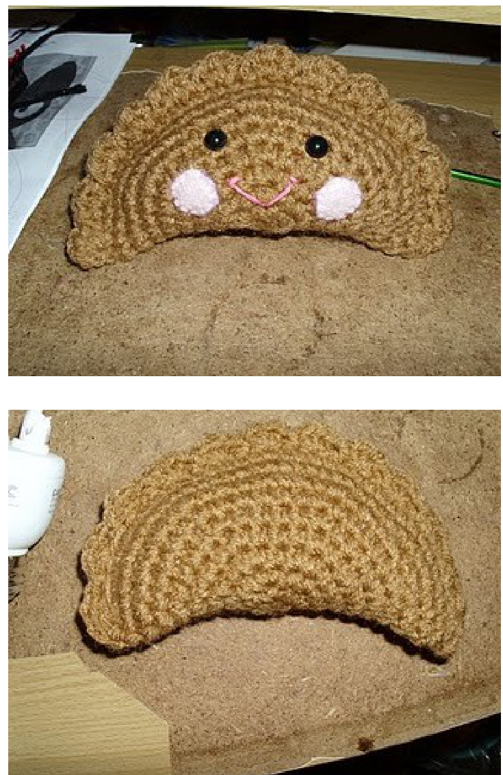 Crochet Pattern for Amigurumi Little Empanada with Detailed Tutorial and Customization Options for Yarn, Color, and Embellishments pattern preview