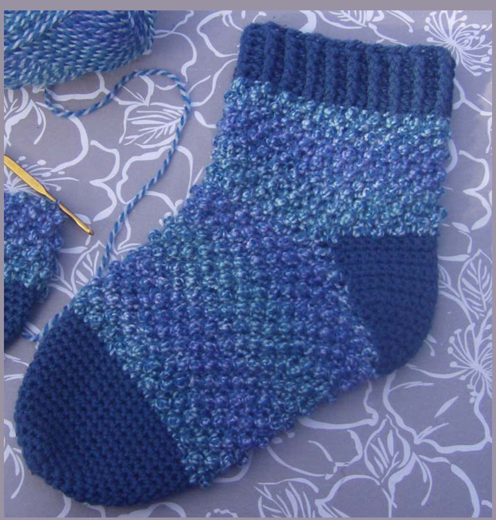 Crocheted Socks Pattern: A Basic Design for Warm and Cozy House Socks by Marleen Hartog pattern preview