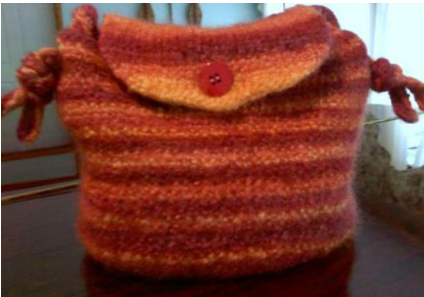 Crochet Pattern for Striped Autumn Purse by Merri Purdy - Easy Beginner Friendly Tutorial with Photos pattern preview