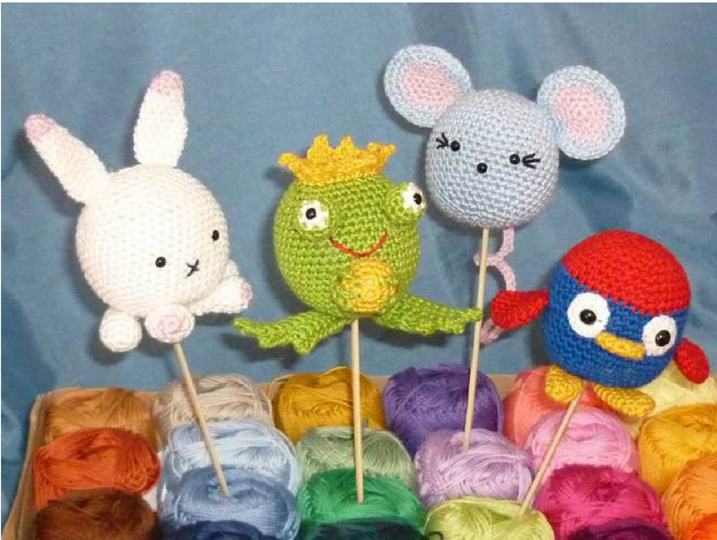 Crochet Pattern for Big Friends - 4 Adorable Round Animals (Ronny Rabbit, Freddy Frog, Marcy Mouse, and Berty Bird) by Andrea Gaida pattern preview