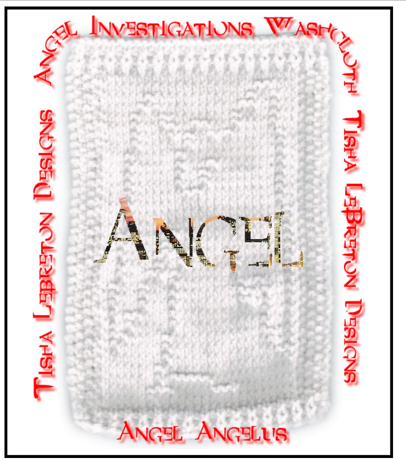 Angel Investigations Washcloth Knitting Pattern by Jisha SeBreton Designs with Detailed Row Instructions pattern preview