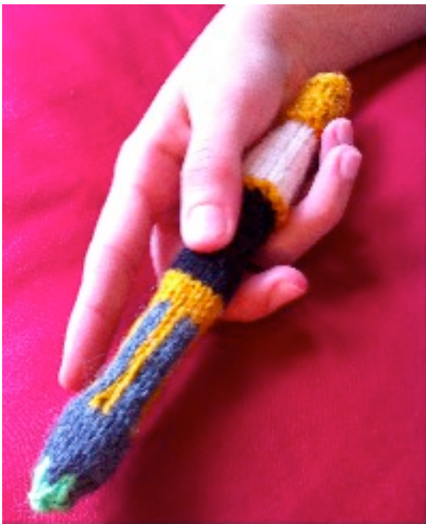 Eleven's Sonic Screwdriver Knitting Pattern by Kristen Danley: A Free, Detailed, Step-by-Step Guide for Crafting a Miniature Sonic Screwdriver Inspired by the BBC Series pattern preview