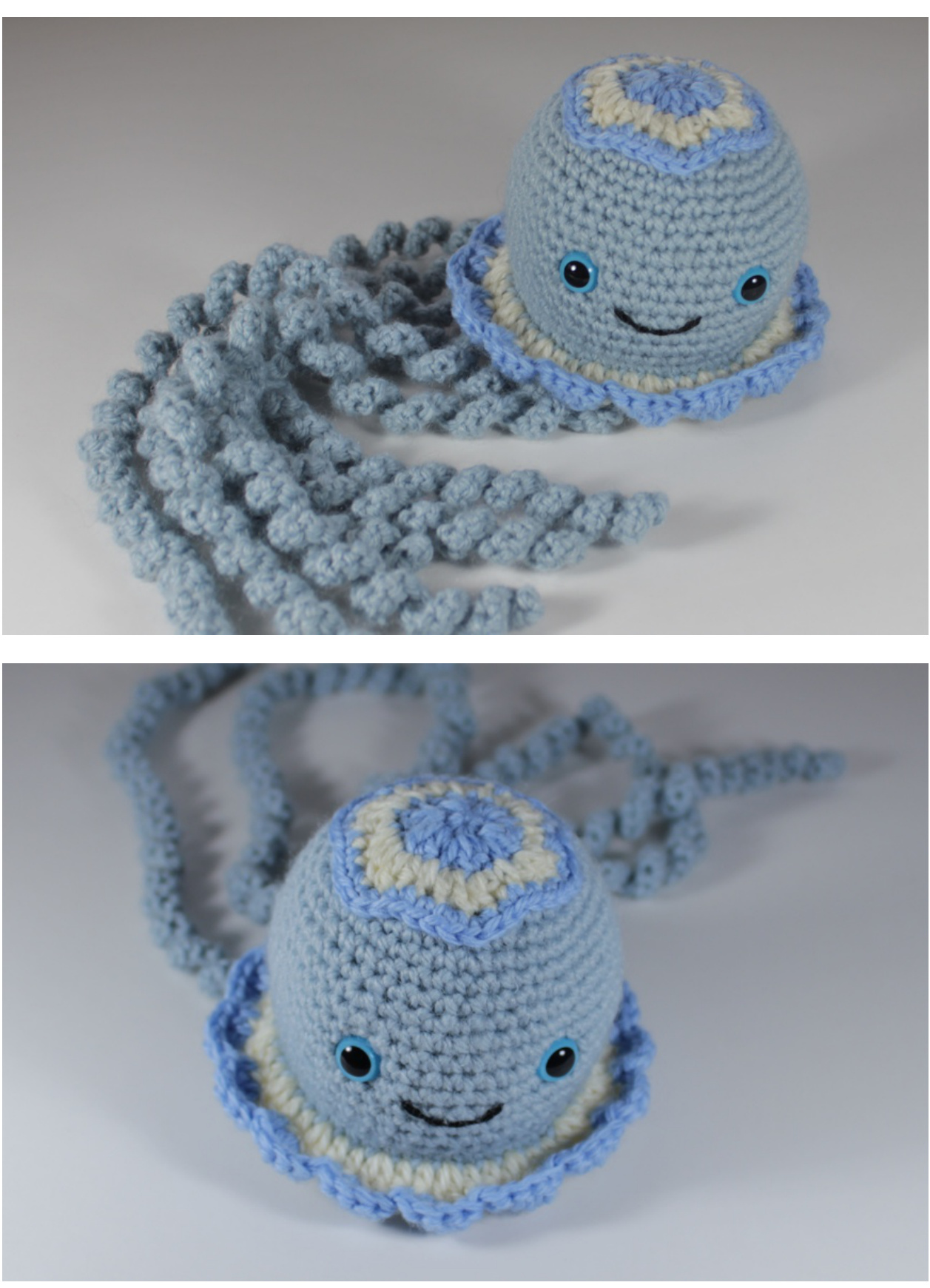 Fancy Jellyfish Amigurumi Pattern by Annette M. Russell of Nut and Bee pattern preview