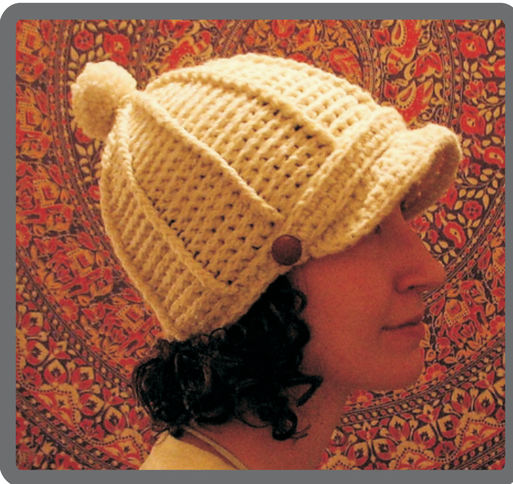 BOHUKNITS PATTERNS: Kinesis Hat - Crochet Pattern for Newsboy Style Hat with Reversible Unisex Beanie Variation pattern preview