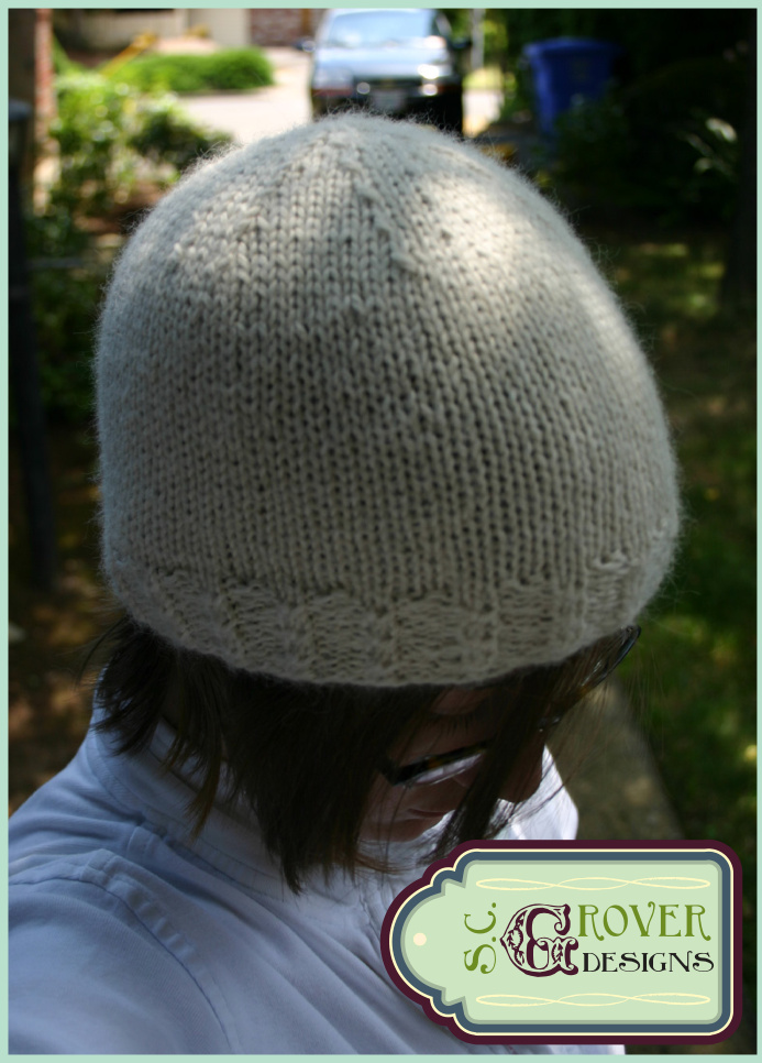 Soft Chemo Beanie Knitting Pattern for Snug Fitting Hats with Worsted Weight Yarn and Easy Crossover Stitch pattern preview