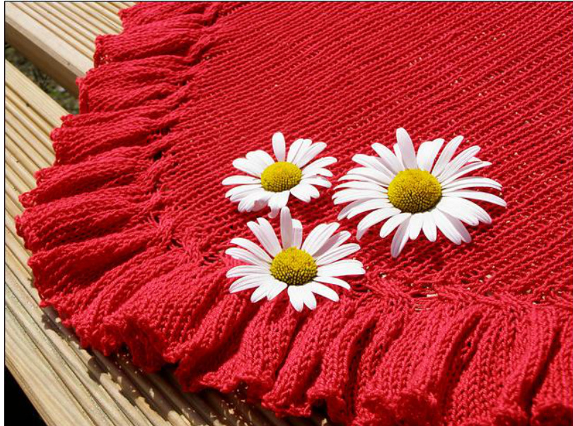 Mastering Triangular Shawl Knitting: A Personal Pattern Creation Journey with Red Ruffles and Short Rows pattern preview