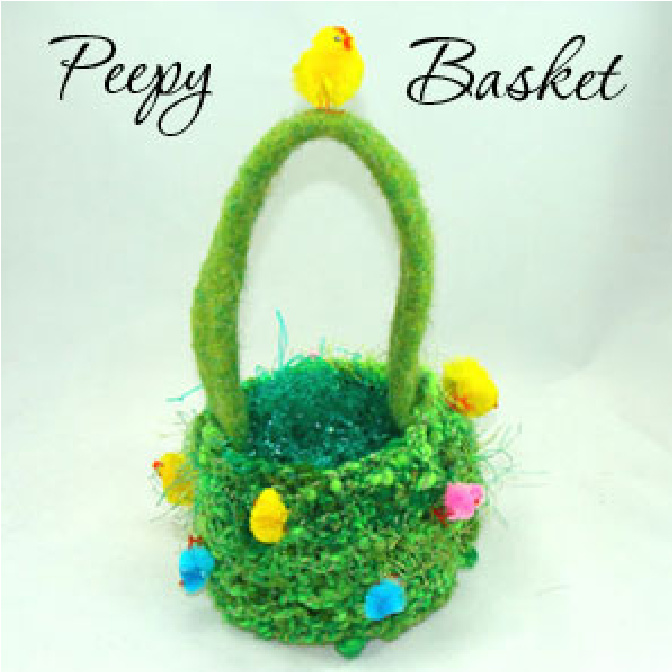 Handcrafted Whimsical Peepy Basket Knitting Pattern with Felting Instructions by Reenie Hanlin 2008 pattern preview