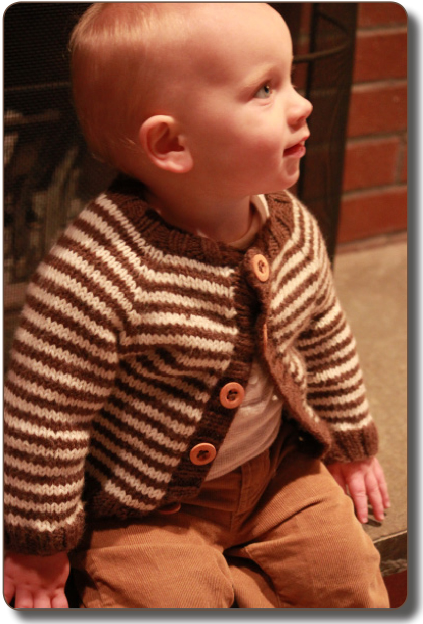 Little Coffee Bean Baby Cardigan Pattern: Top-Down Raglan Construction for 3-12 Months pattern preview