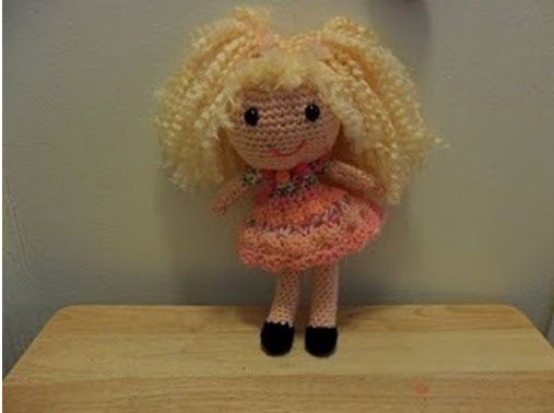 Crochet Pattern for Little Pigtail Girl Doll with Detailed Instructions and Variations for Dress and Hair pattern preview