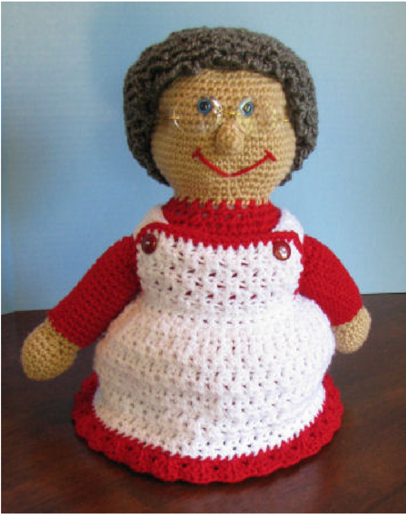 Mrs. Claus Crochet Pattern: Detailed Instructions for Body, Dress, Hair, and Accessories (Copyright 2008) pattern preview