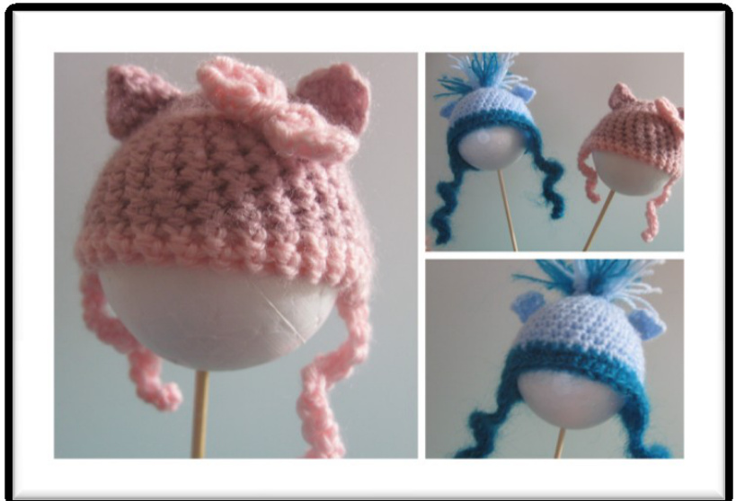 Teeny Tiny Hello Kitty Inspired Beanie Crochet Pattern for Charity by Laura Pavy pattern preview