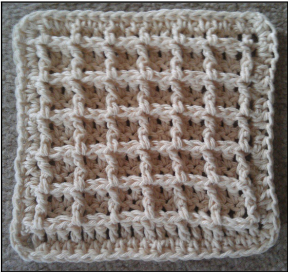 Waffle Crochet Dishcloth Pattern by Chip Flory: A Free Worsted Weight Cotton Design with Adjustable Gauge pattern preview