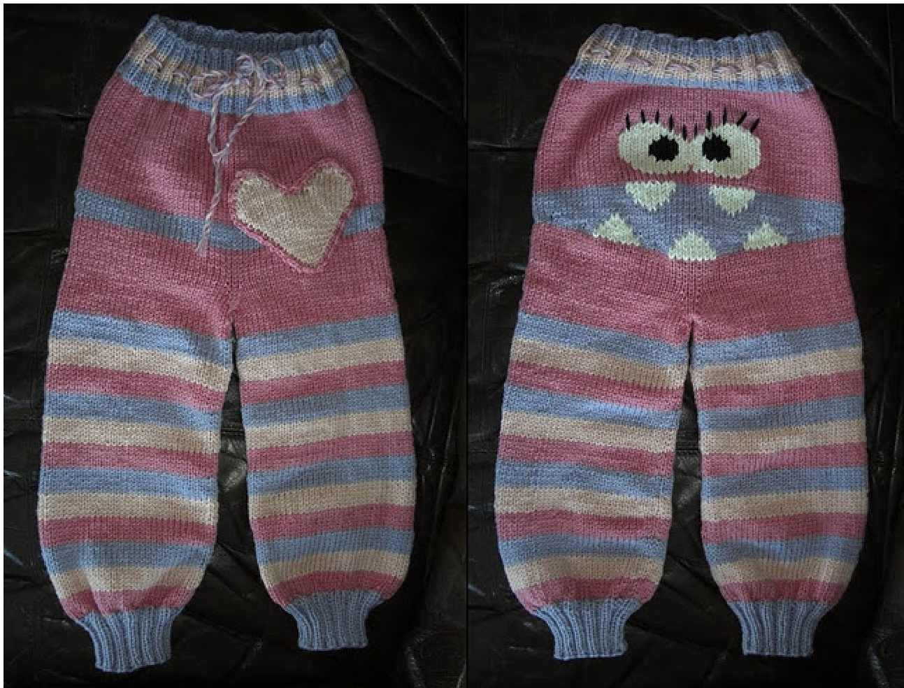 Free Knitting Pattern for Monsterpants (Sizes 6-12 Months to 3-4 Years) with Multi-Color Yarn and Short Rows for Beginners and Experts pattern preview