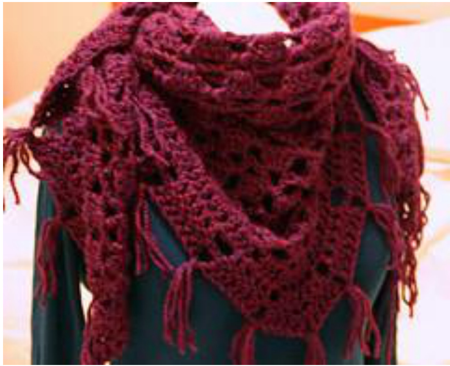 Cloudburst Shawi: A Free Crochet Pattern for a Triangular Autumnal Shawl with Open Work Design pattern preview