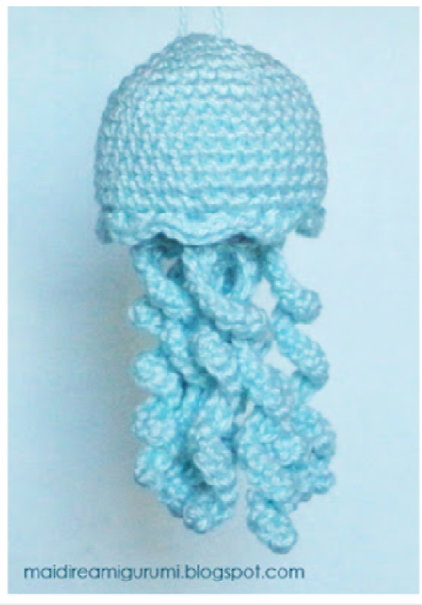 Detailed Amigurumi Pattern for Crafting a Colorful Jellyfish with Cotton Wool and Hook 1.75 pattern preview