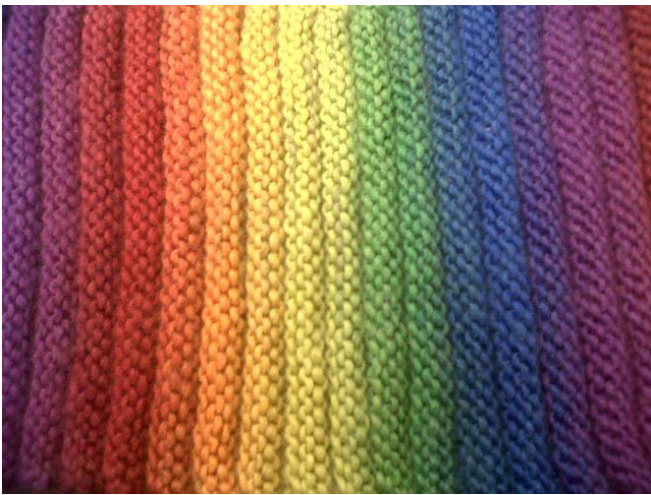 Easy Knit Chroma Scarf Pattern with Long Color Repeats and Fringe Tutorial pattern preview