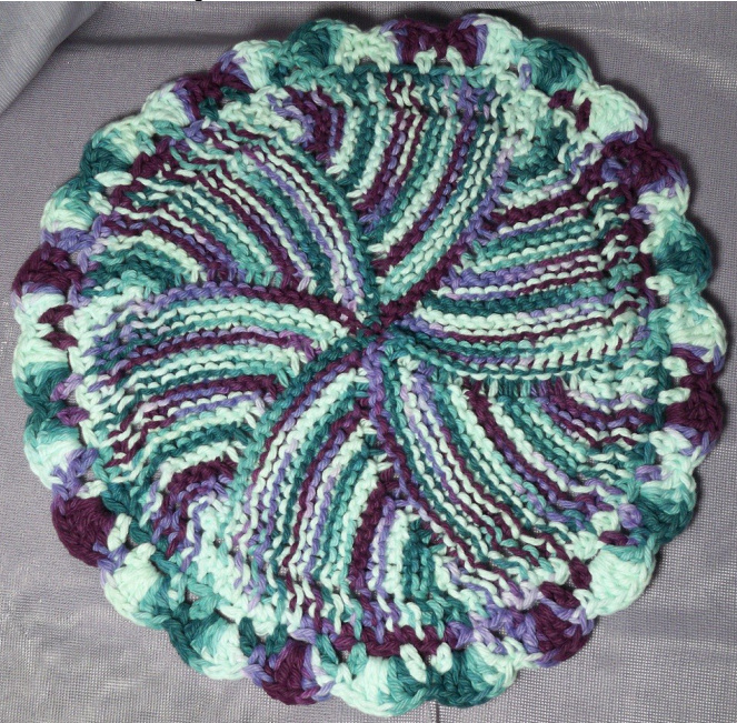 Knitting Pattern for 'Bringing out the Best' 10' Round Dish Cloth by Julee A. Reeves with Detailed Row and Stitch Instructions pattern preview