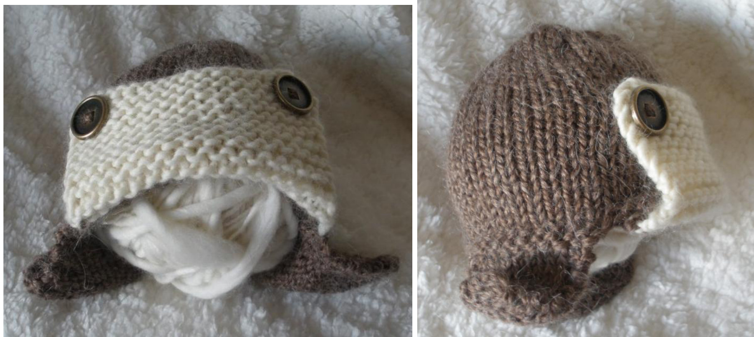 Aviator Bahy Ean FElap Hat Knitting Pattern for Newborn to Toddler by Angie Hartley pattern preview