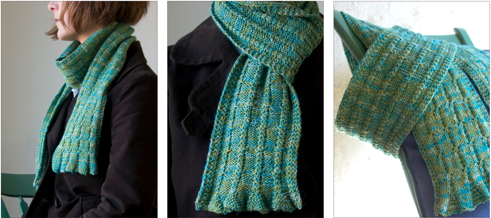 Fitzgerald Scarf Knitting Pattern for Beginners with Reversible Stitch and Optional Ruffled Edge pattern preview