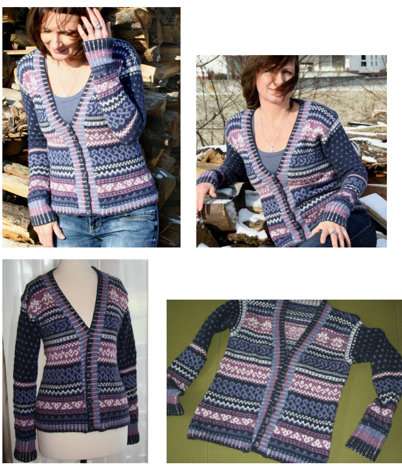 Arctic Winter Sky Fair-Isle Cardigan Knitting Pattern by Juliane Hasa - Detailed Guide with Measurements and Charts pattern preview